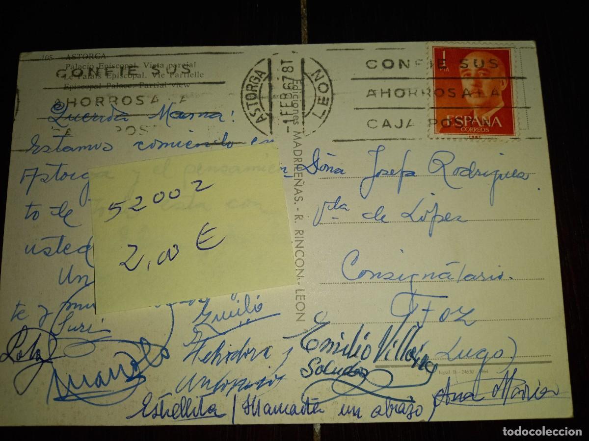 Postales: N&ordm; 52002 POSTAL ASTORGA LEON PALACIO EPISCOPAL - Foto 2