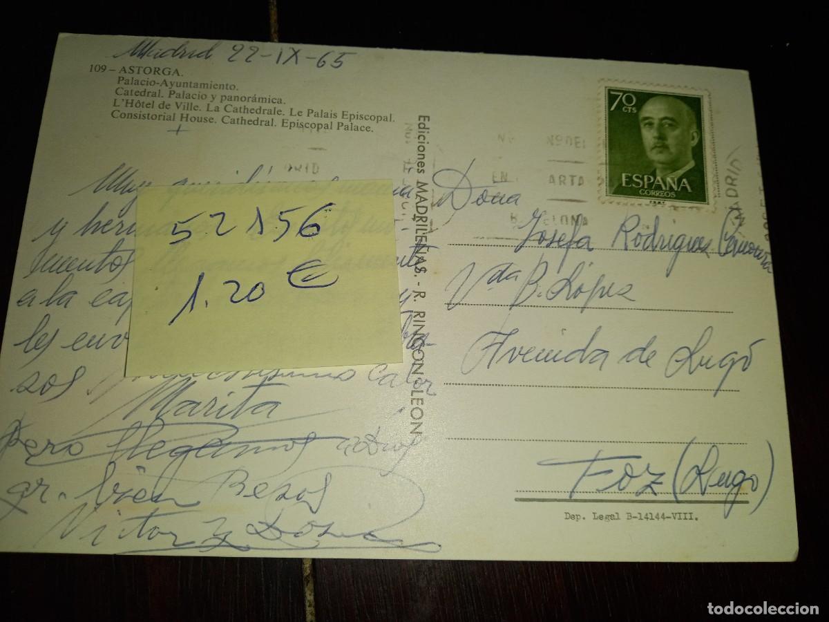 Postales: N&ordm; 52156 POSTAL ASTORGA LEON - Foto 2