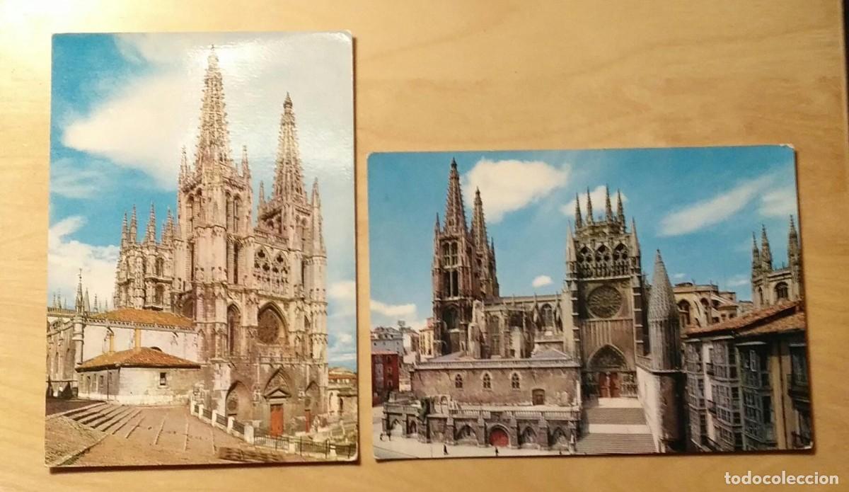 Postcards: POS 217 Lote 2 postales Catedral de Burgos - Fachada principal - Sin circular