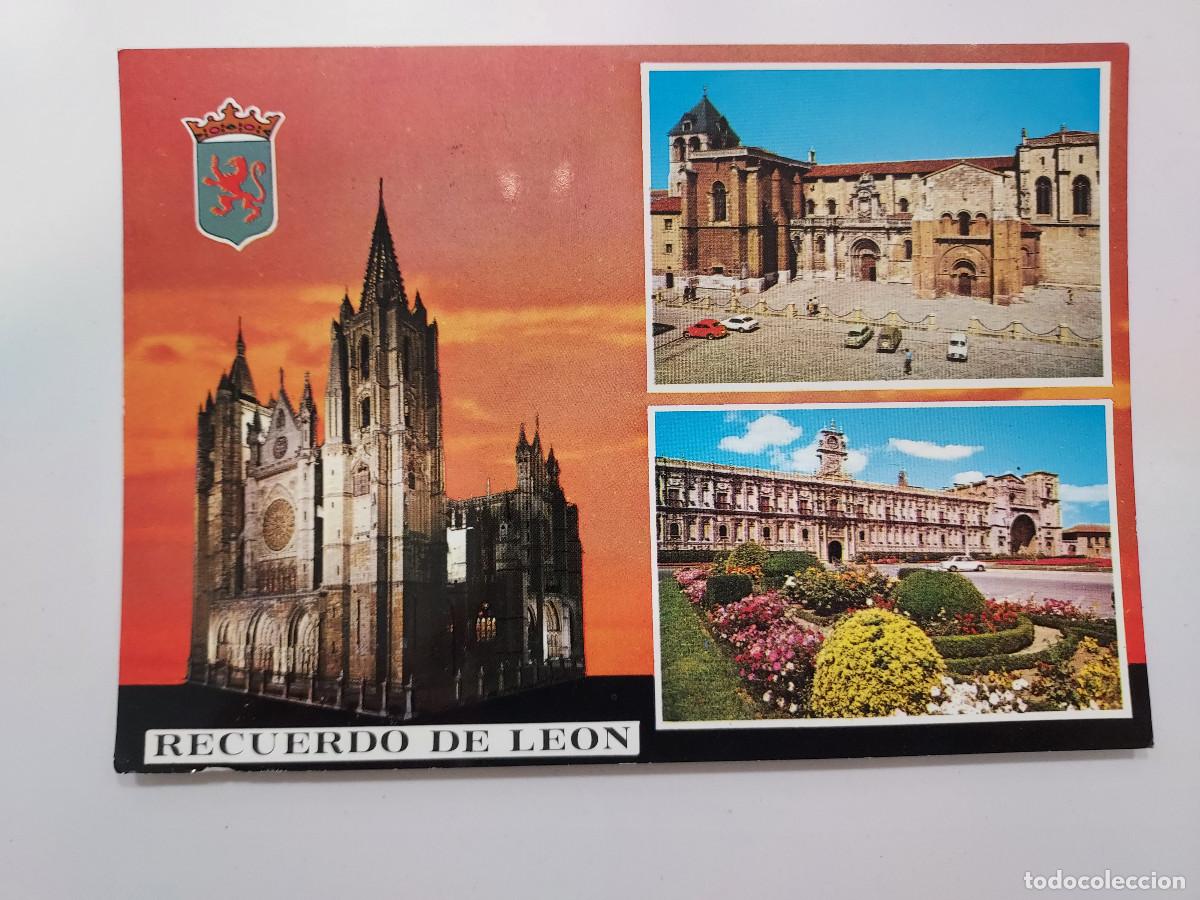 Postales: POSTAL RECUERDO DE LEON. 1973. CIRCULADA - Foto 1