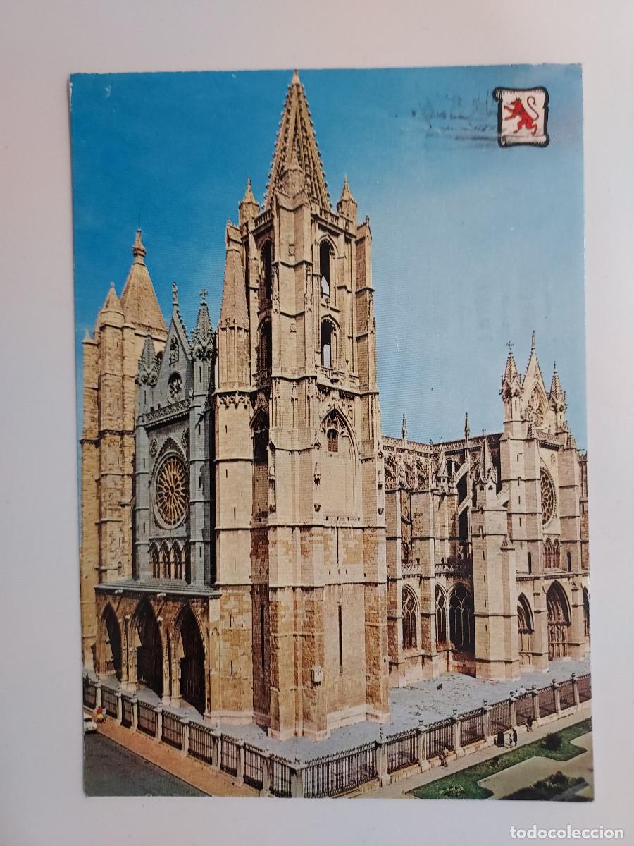 Postales: POSTAL LEON. LA CATEDRAL. 1969. CIRCULADA - Foto 1