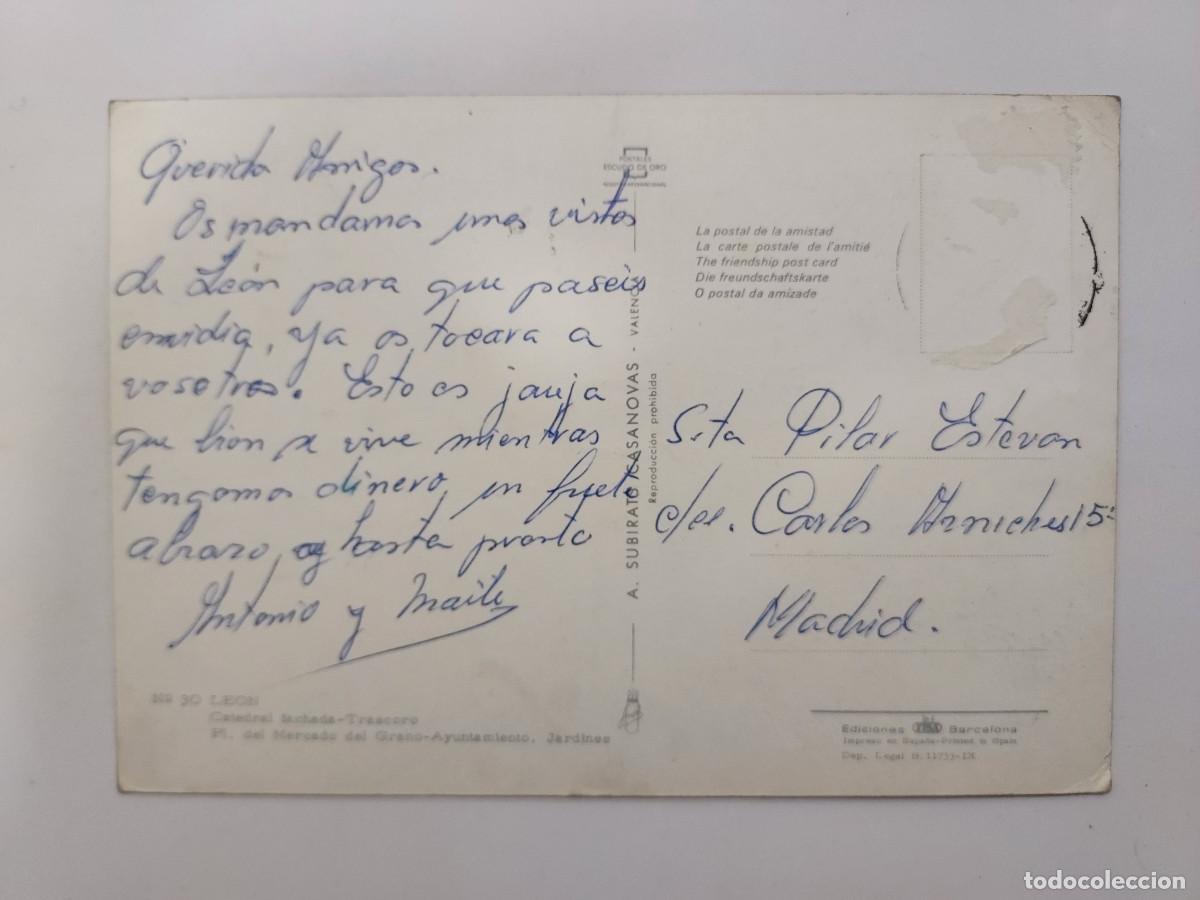 Postales: POSTAL LE&Oacute;N. RECUERDO DE L&Eacute;ON. 1966. ESCRITA - Foto 2