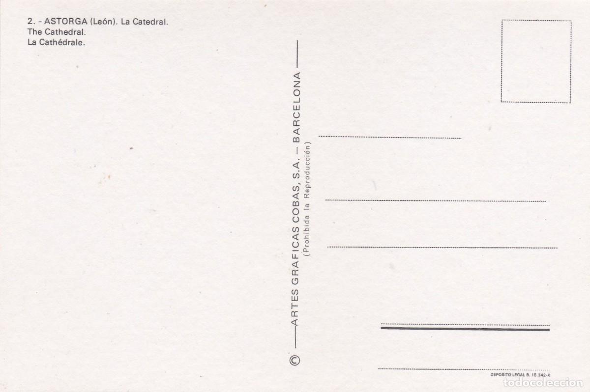 Postales: ASTORGA (LEON). LA CATEDRAL (1967) - Foto 2