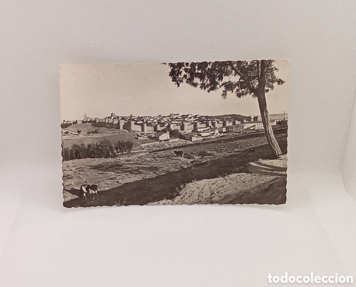 Postcards: Tarjeta postal en blanco y negro, Muralla de &Aacute;vila, circulada, a&ntilde;o 1962