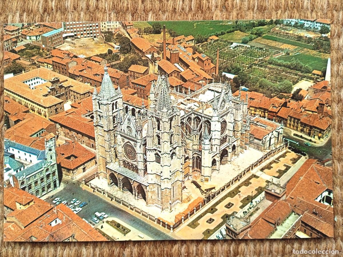 Postkarten: LEON - VISTA AEREA DE LA CATEDRAL - IMP. A.G. COBAS