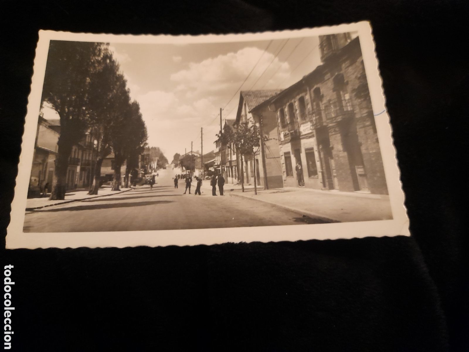 Cartes Postales: Antigua postal fotogr&aacute;fica, San Rafael, Avenida del Capit&aacute;n Perteguer, sellada y Matasellada en 1955