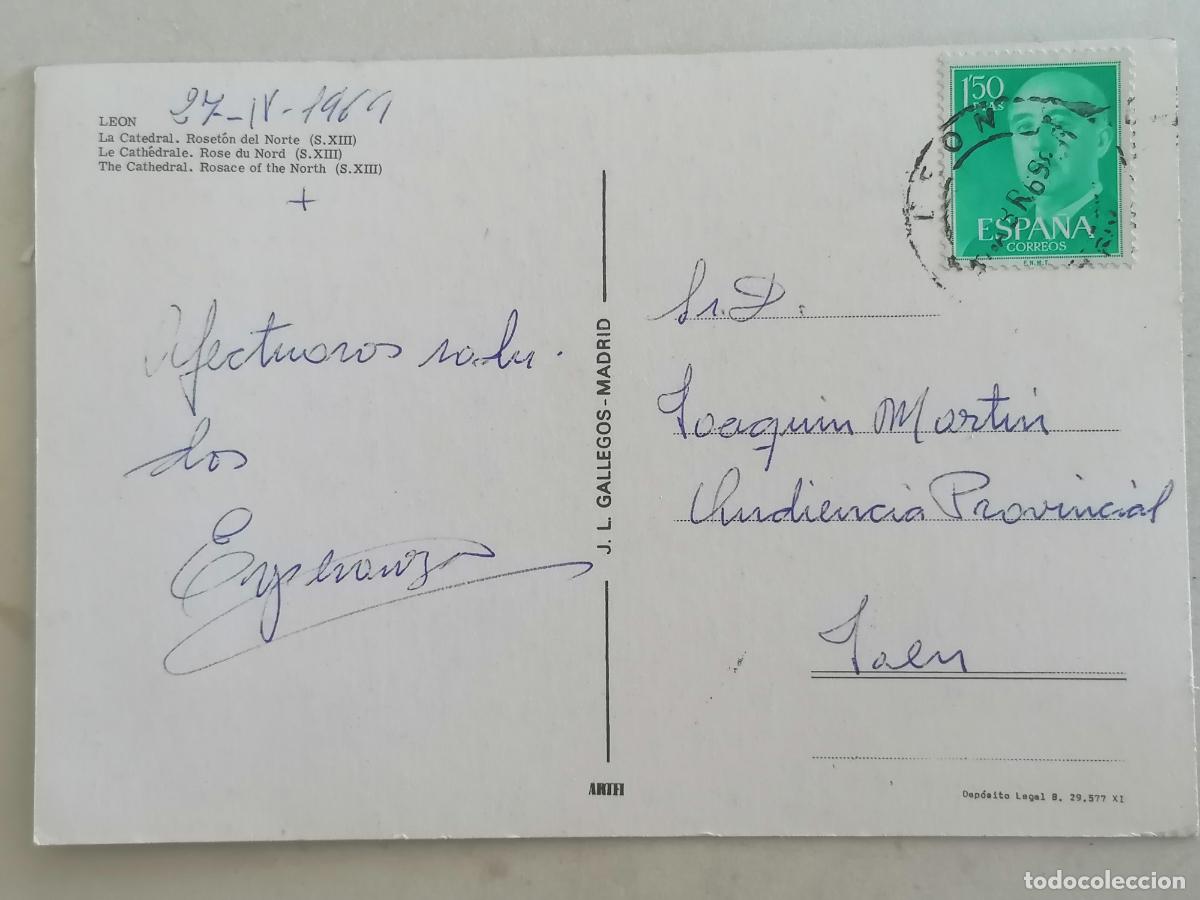 Postales: POSTAL LEON, LA CATEDRAL, ROSETON DEL NORTE - Foto 2