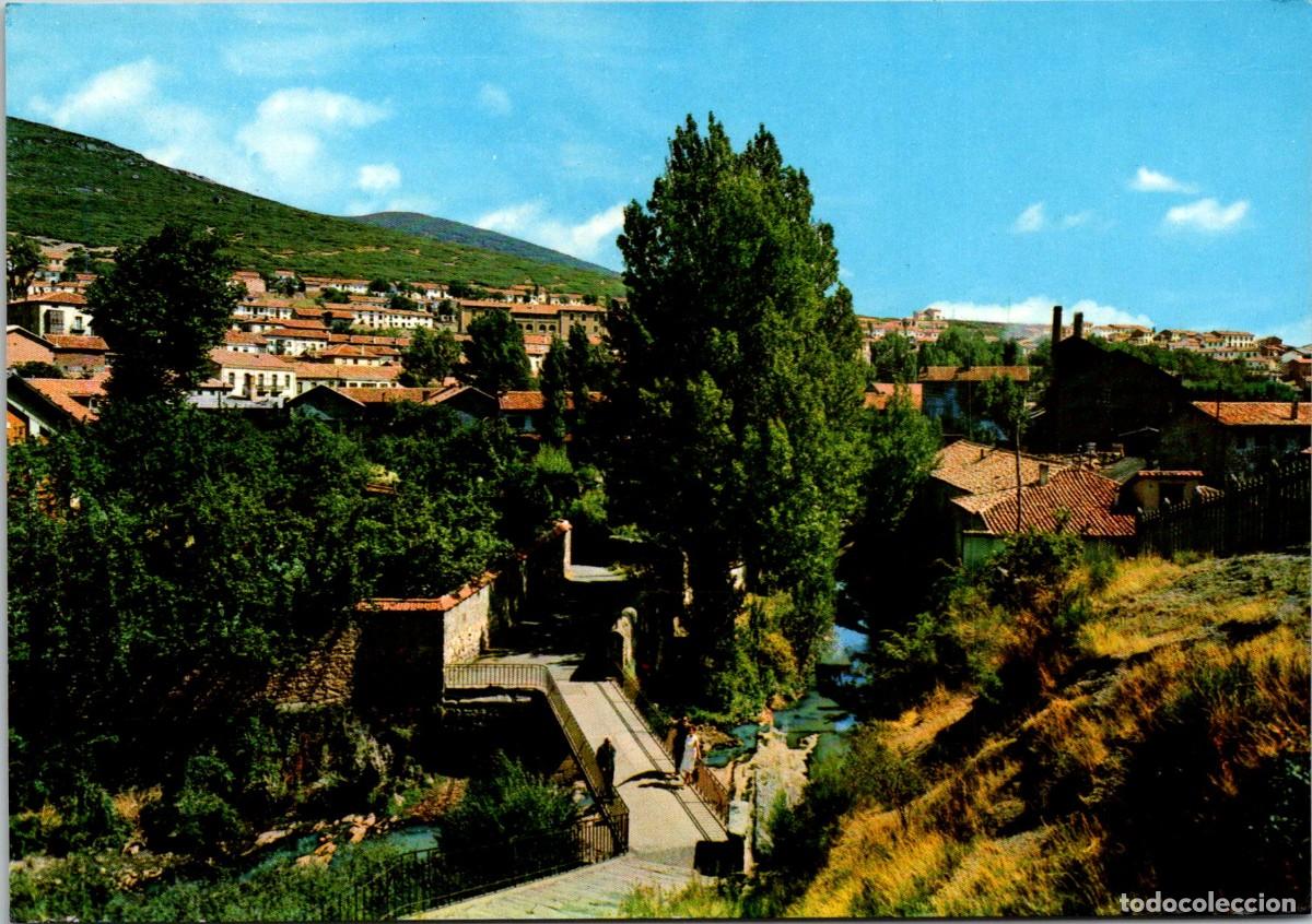 Postales: Barruelo de Santull&aacute;n (Palencia) - Vista parcial y puente de acceso a los ba - Sicilia 5 - 150x105mm