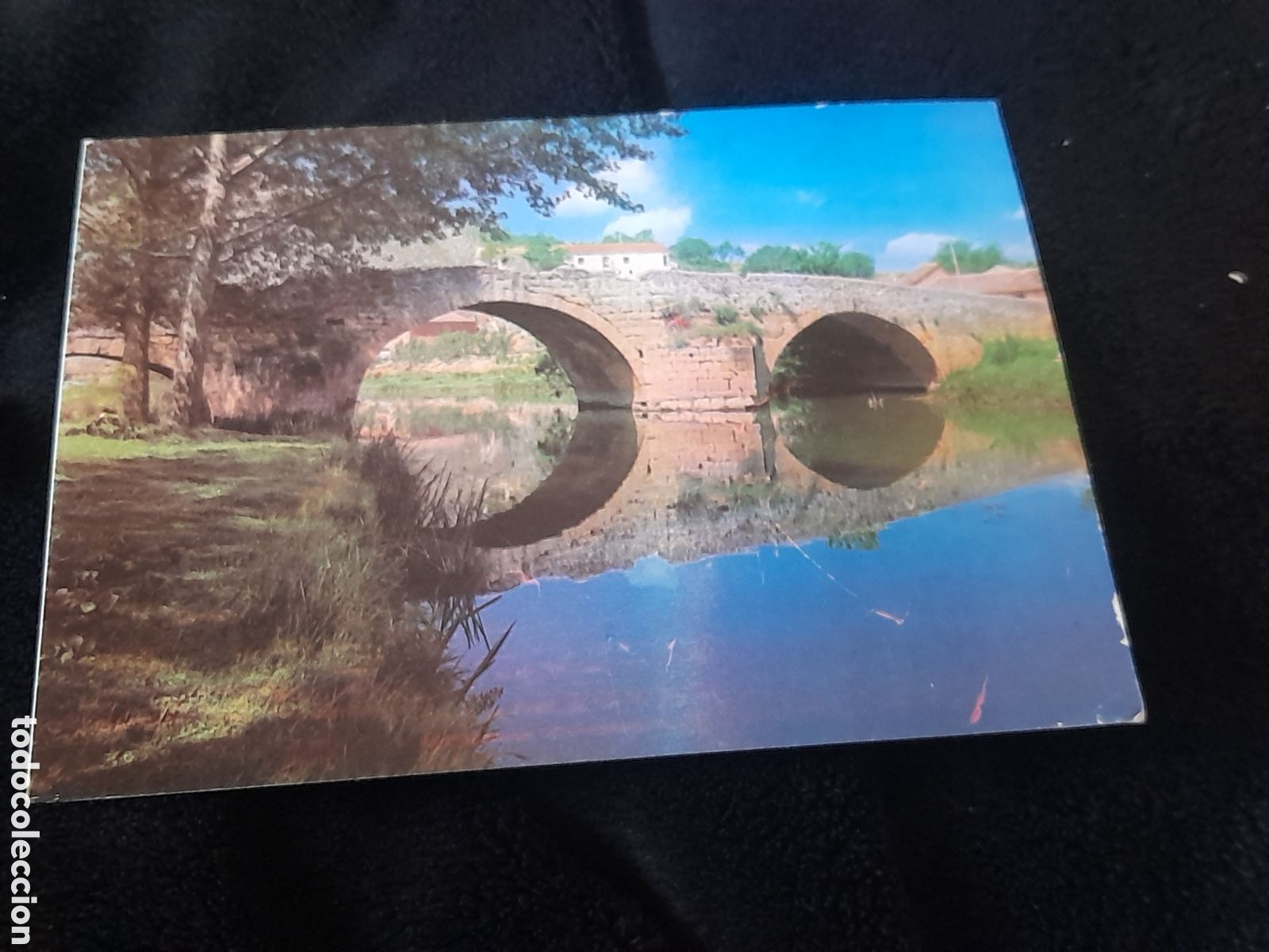 Postkarten: Antigua postal fotogr&aacute;fica, Isna(Soria) puente sobre el r&iacute;o Ucero