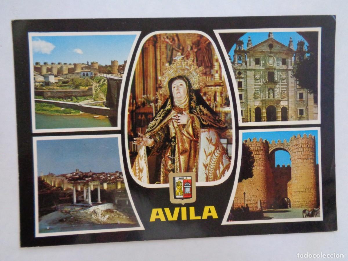 Postkarten: POSTAL DE AVILA : MURALLAS , RIO ADAJA., IMAGEN SANTA TERESA, ETC . A&Ntilde;OS 60