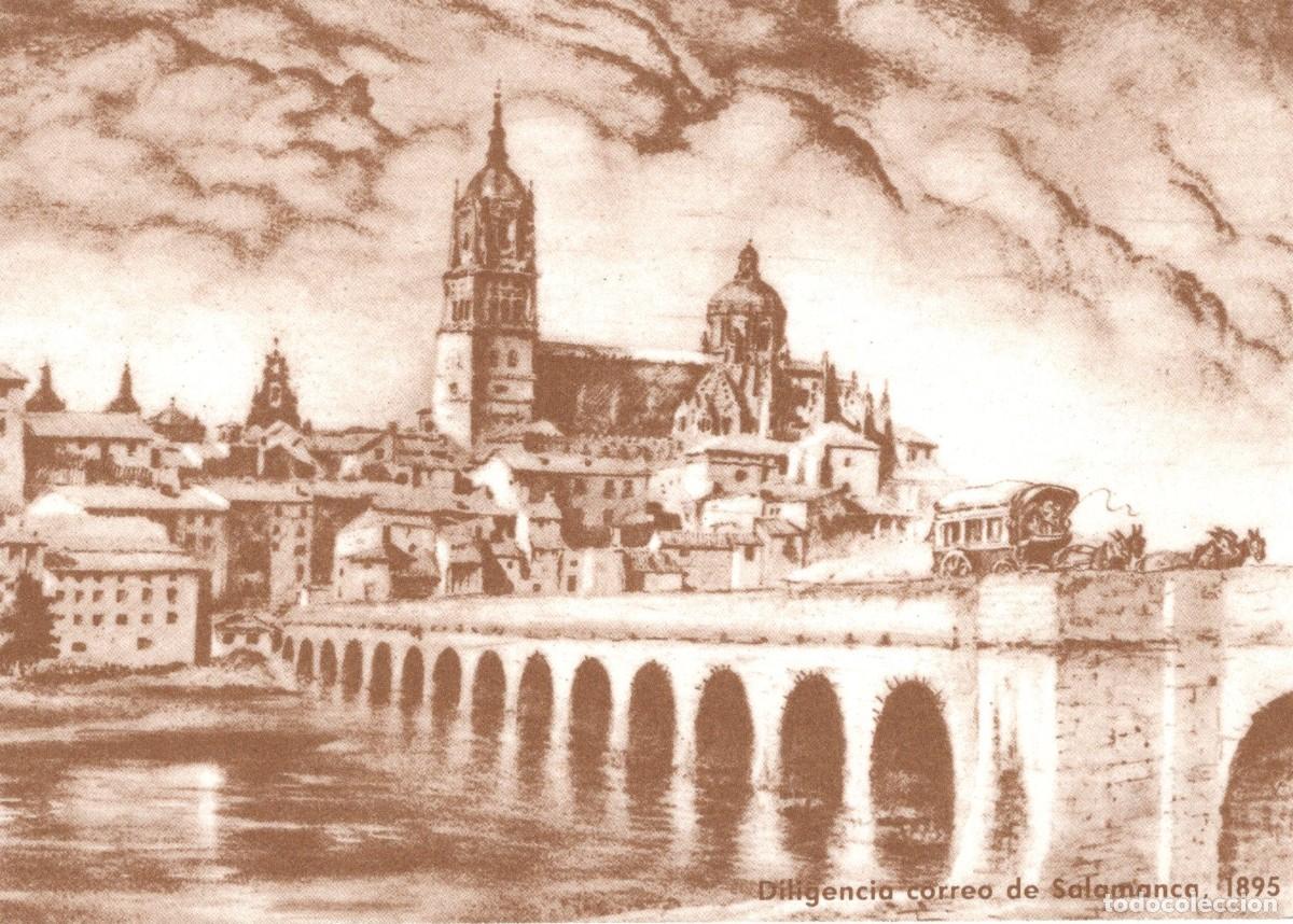 Postales: Postal 100 Aniversario Cuerpo de Correos (1889-1989). Diligencia Correos de Salamanca (1895).