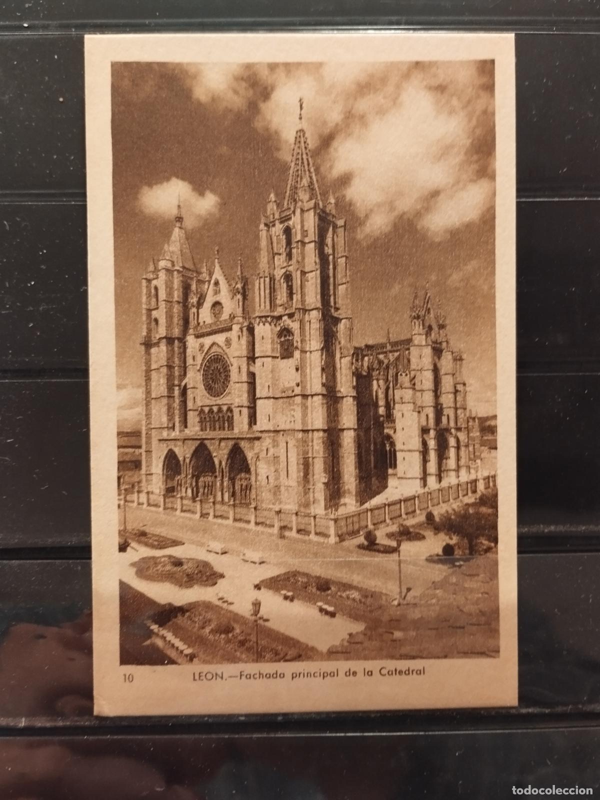 Postales: LEON. FACHADA PRINCIPAL DE LA CATEDRAL. SIN CIRCULAR. - Foto 1