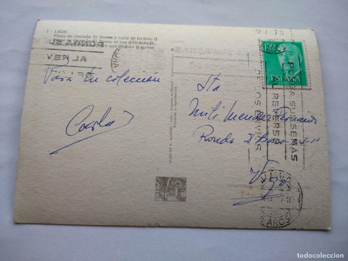 Postales: POSTAL -- LEON - PLAZA DE GUZMAN -- USADA -- - Foto 2