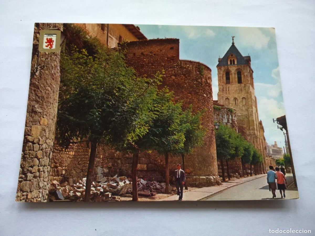 Cartes Postales: POSTAL - -LEON -- MURALLAS DE SAN ISIDORO -- USADA --