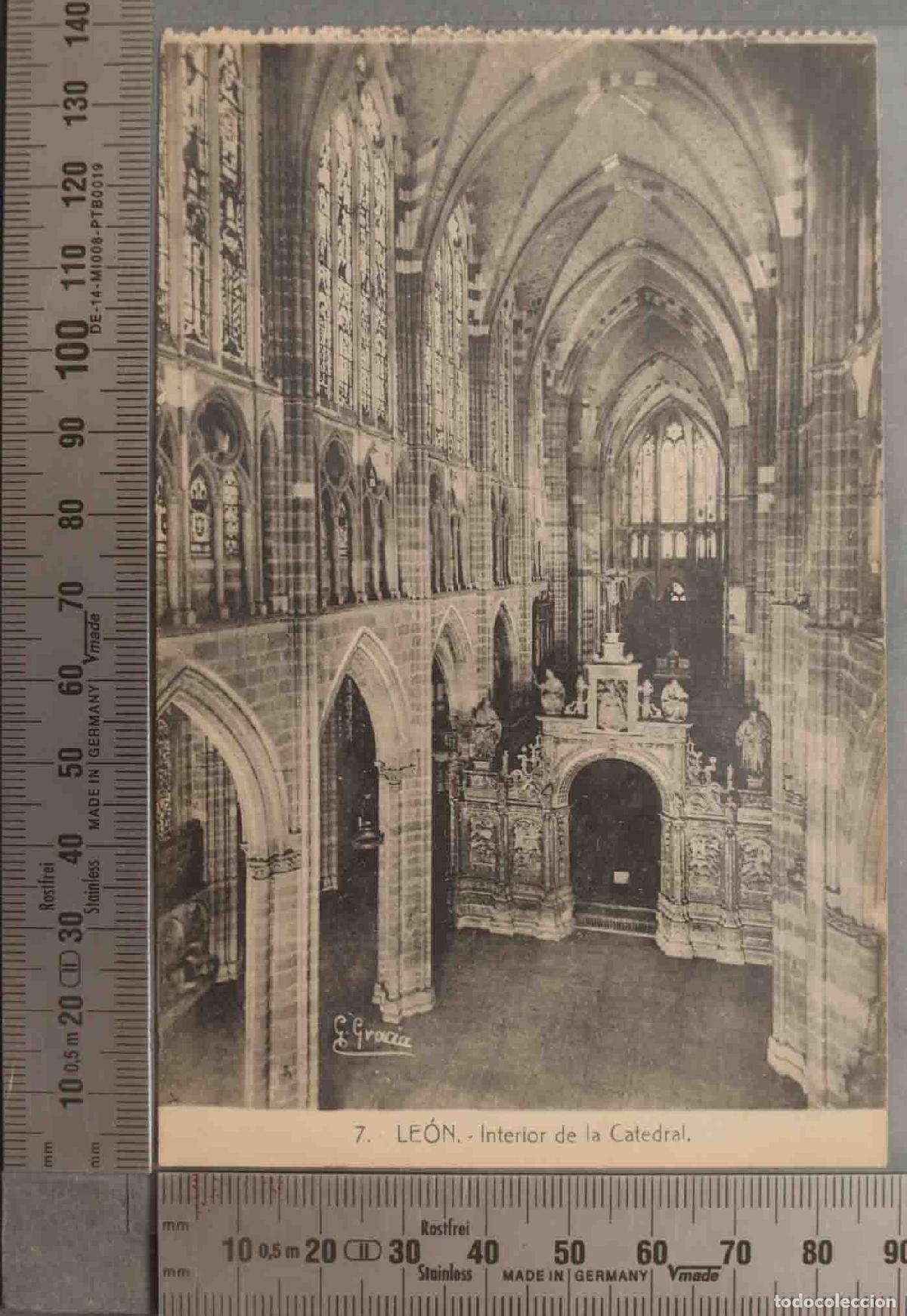 Postales: POSTAL. 7 LEON INTERIOR CATEDRAL - Foto 1
