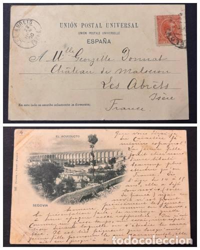 Postcards: TARJETA POSTAL. SEGOVIA. EL ACUEDUCTO. N&ordm; 327. HAUSER Y MENET. SELLO DE EL PELON