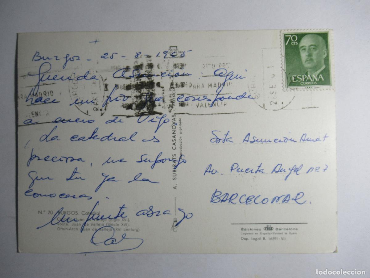 Postales: Burgos - Catedral - Circulada - Foto 2