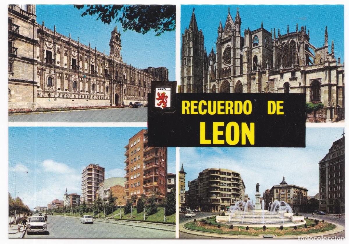 Postales: Postal de Le&oacute;n escrita - Foto 1