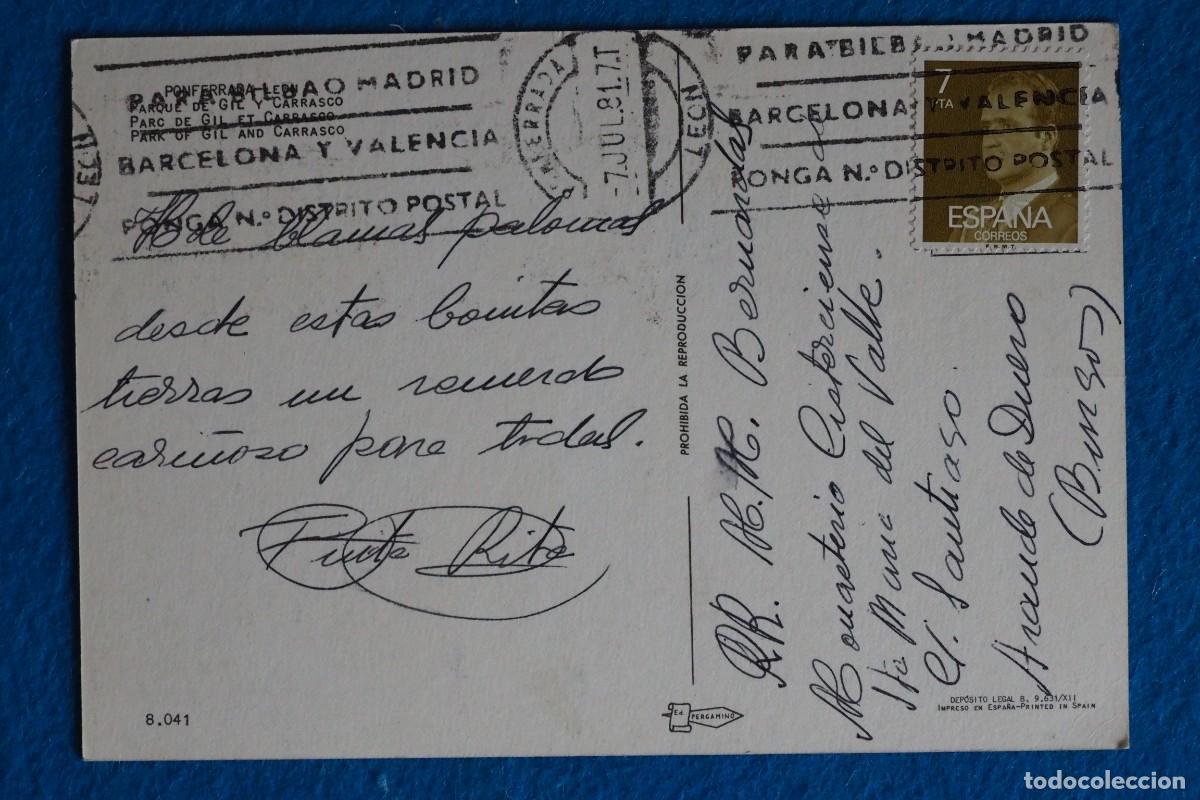 Postales: PONFERRADA (LE&Oacute;N): PARQUE GIL Y CARRASCO - Foto 2