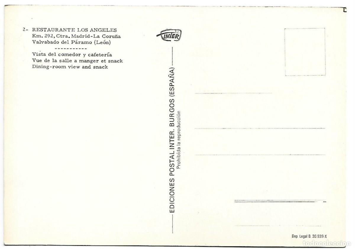 Postales: &rdquo; RESTAURANTE LOS ANGELES &rdquo;.- VALCABADO DEL PARAMO / LEON - Foto 2