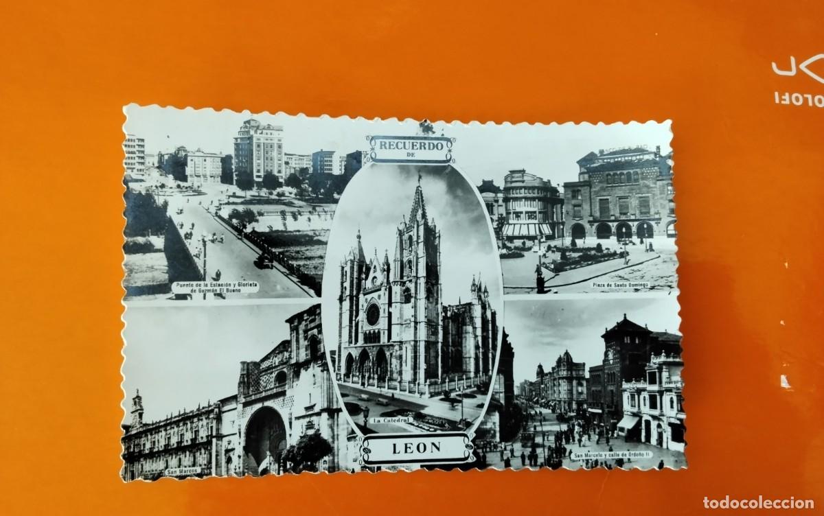 Postales: LEON , POSTAL ANTIGUA , BLANCO Y NEGRO - Foto 2