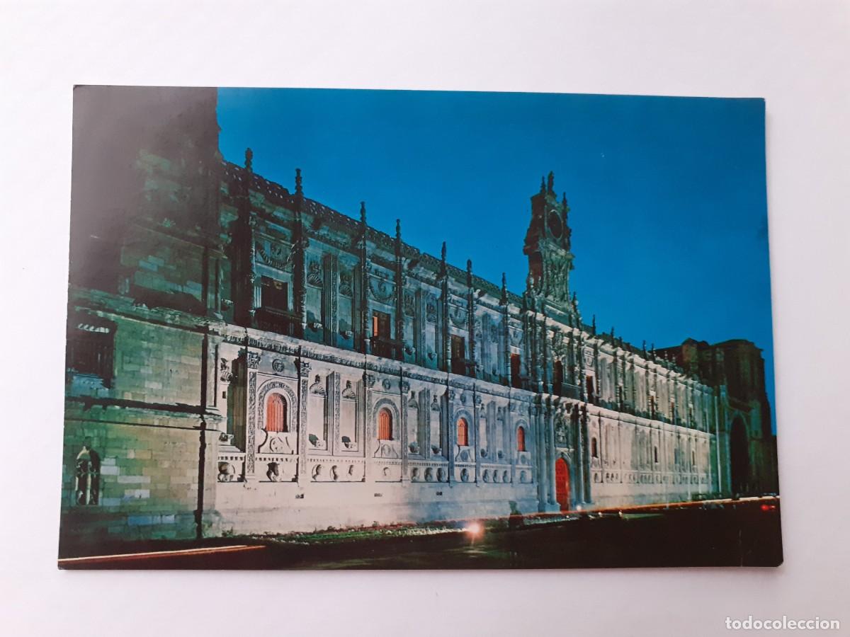 Postales: POSTAL - LEON HOSTAL DE SAN MARCOS ILUMINADO - ESCRITA - Foto 1