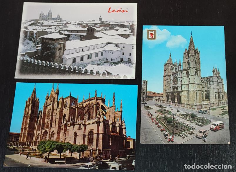Postales: LOTE DE 3 POSTALES DE LEON - Foto 1