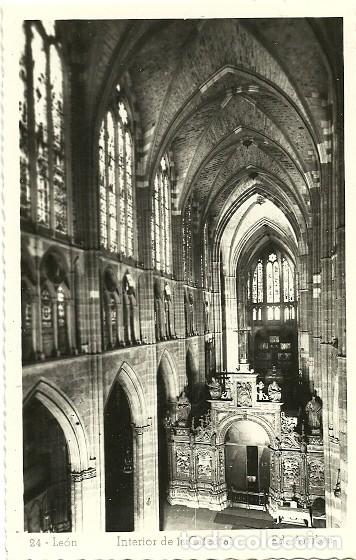 Postales: Leon - Interior de la Catedral - Ed. Arribas - Foto 1