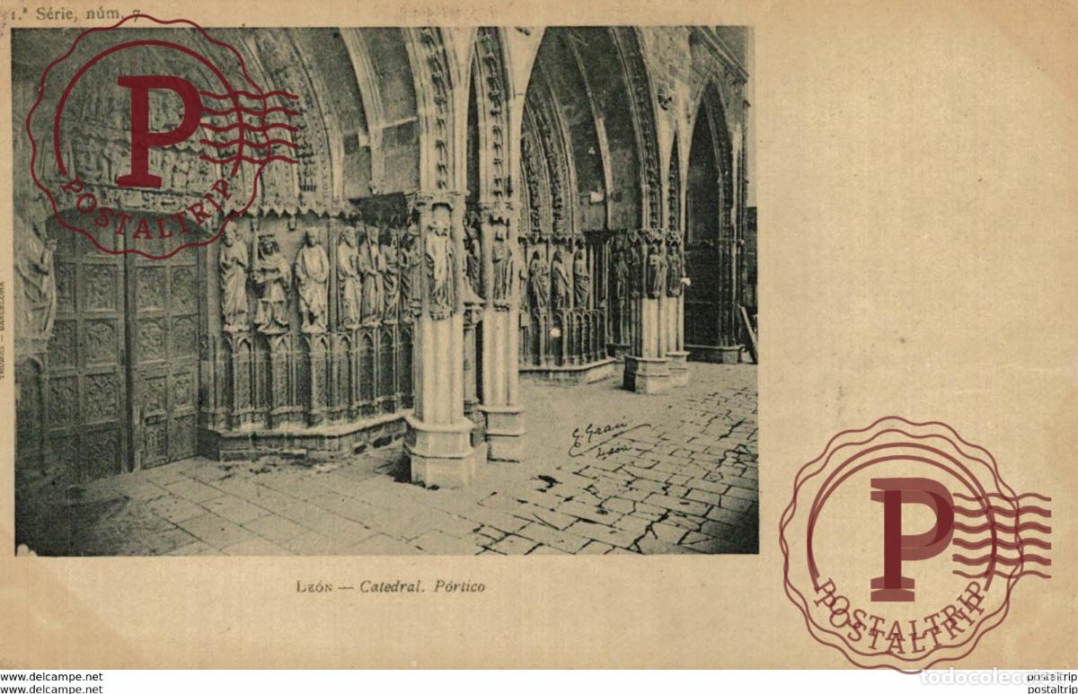 Postales: LEON. LA CATEDRAL. PORTICO - Foto 1