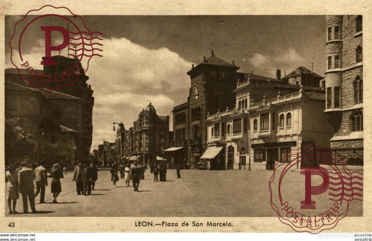 Postales: LEON. PLAZA DE SAN MARCELO - Foto 1