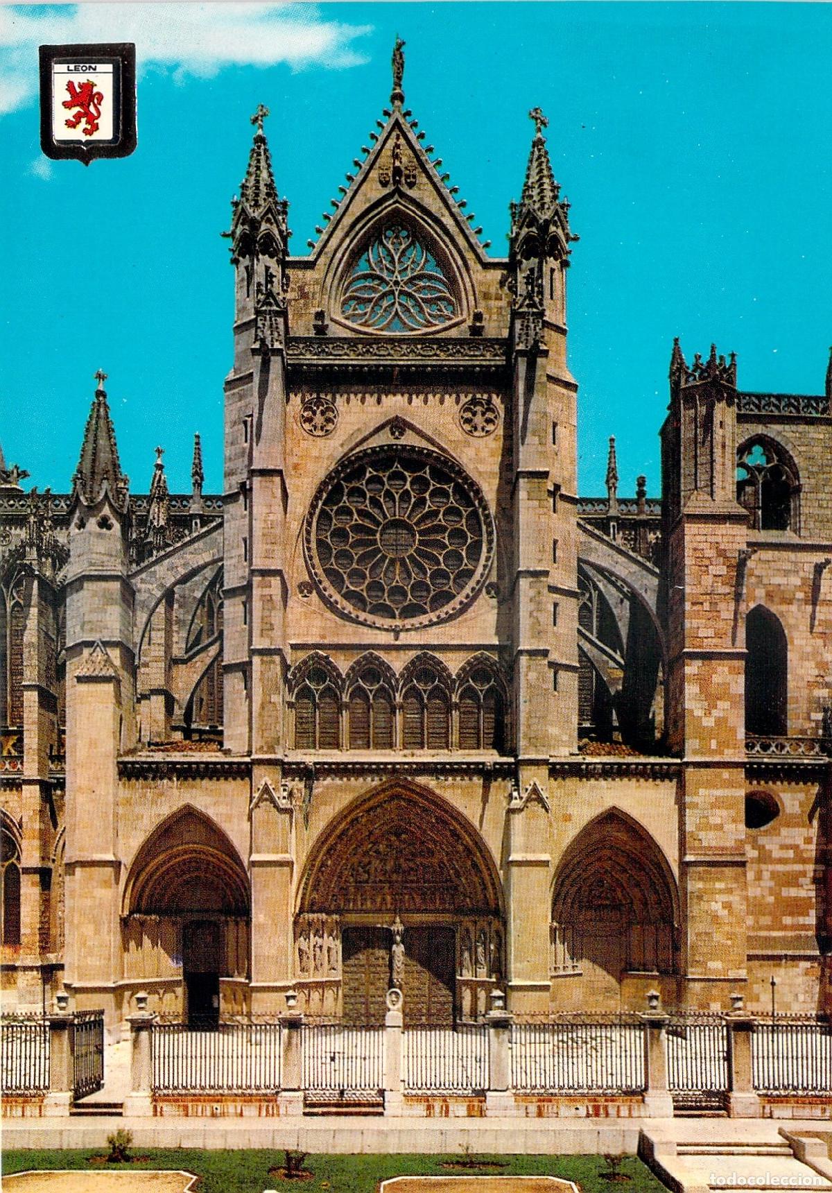 Postales: Postal de la Catedral de Le&oacute;n, Fachada Lateral - Foto 1