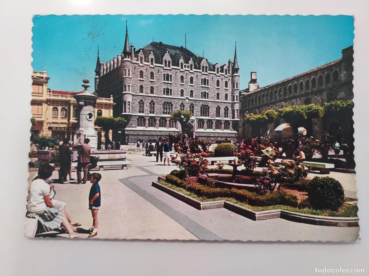 Postales: POSTAL LEON EDIFICIO DE LA CAJA DE AHORROS Y MONTE PIEDAD. CIRCULADA. 1963 - Foto 1