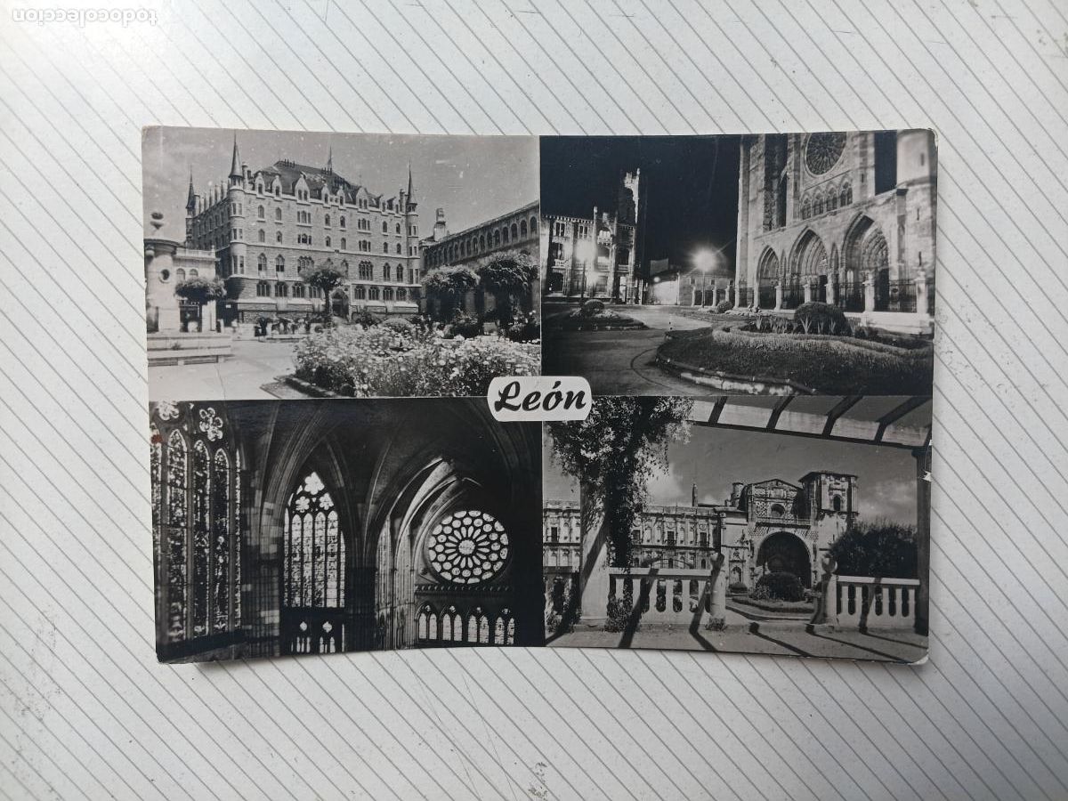 Postales: Le&oacute;n, postal de &eacute;poca, escrita - Foto 1