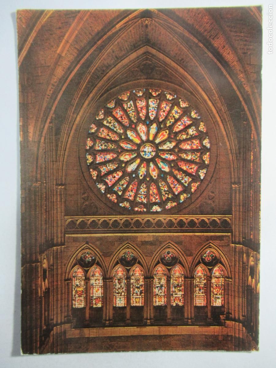 Postales: Le&oacute;n - Catedral. Vidrieras - S/C - Foto 1