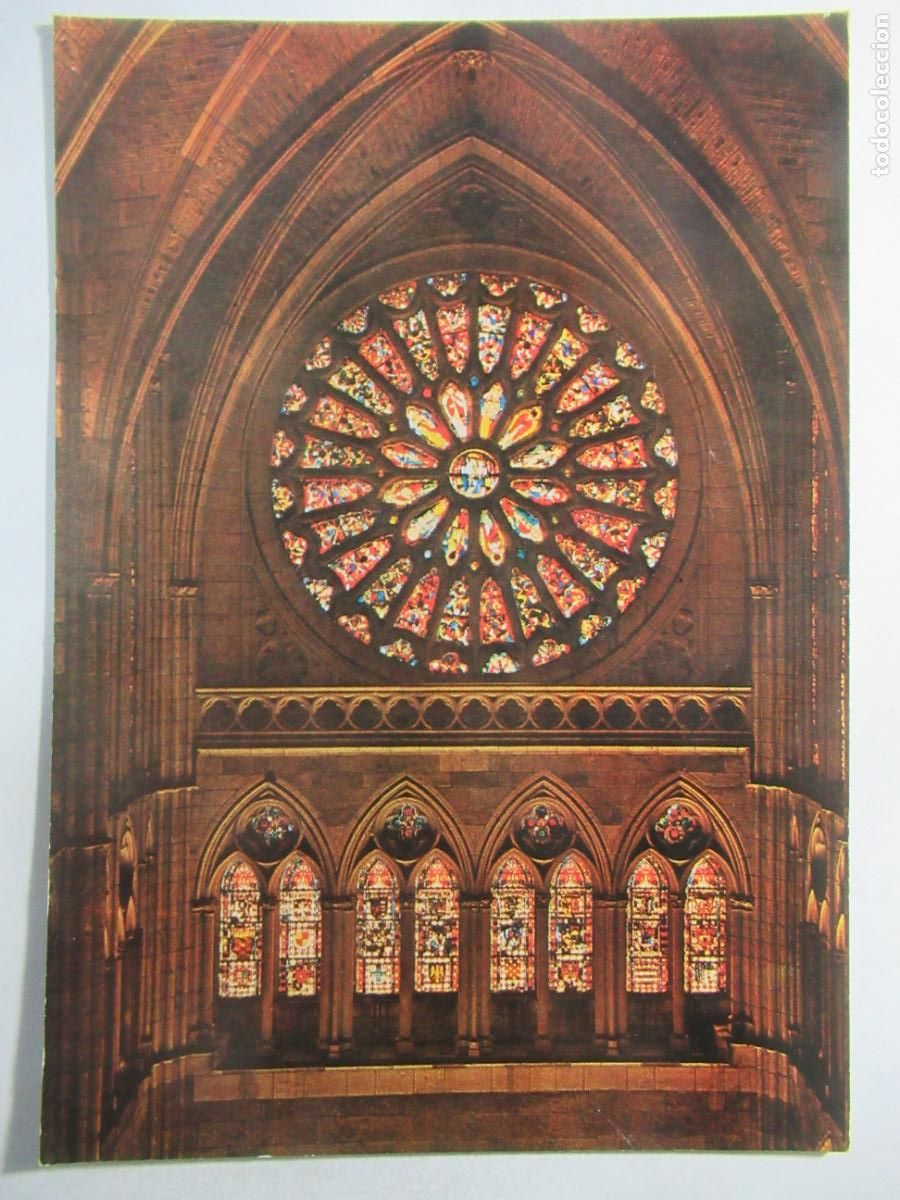 Postales: Le&oacute;n - Catedral. Vidrieras - S/C - Foto 1