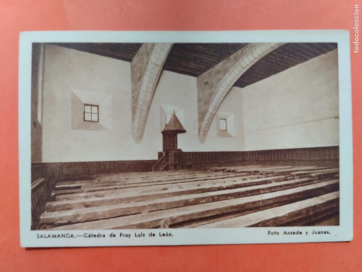 Postales: SALAMANCA - CATEDRA DE FRAY LUIS DE LEON - FOTO ANSEDE Y JUANES