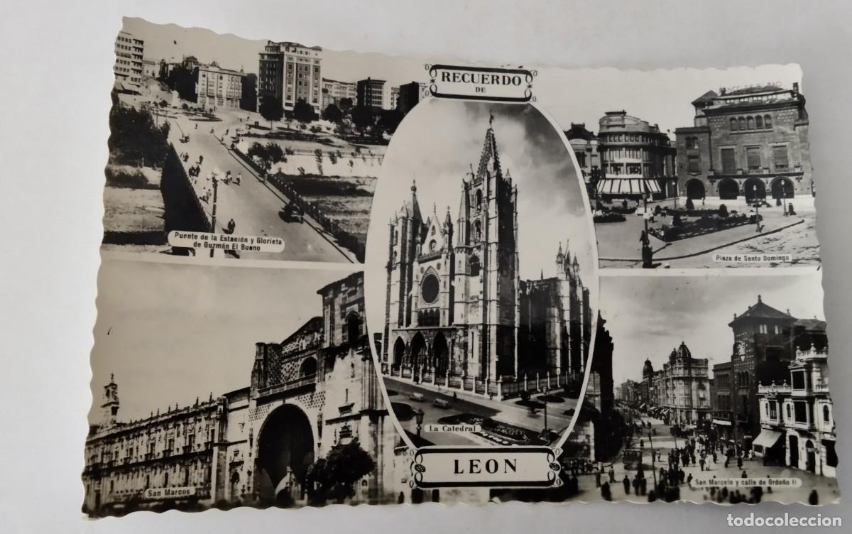 Postales: LEON , POSTAL ANTIGUA , BLANCO Y NEGRO - Foto 2