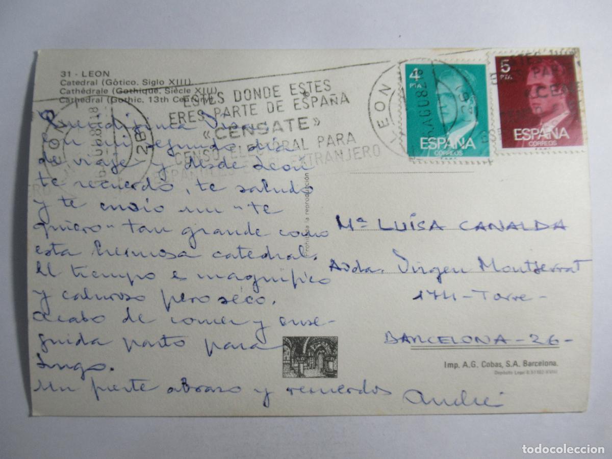 Postales: Le&oacute;n - Catedral - Circulada - Foto 2