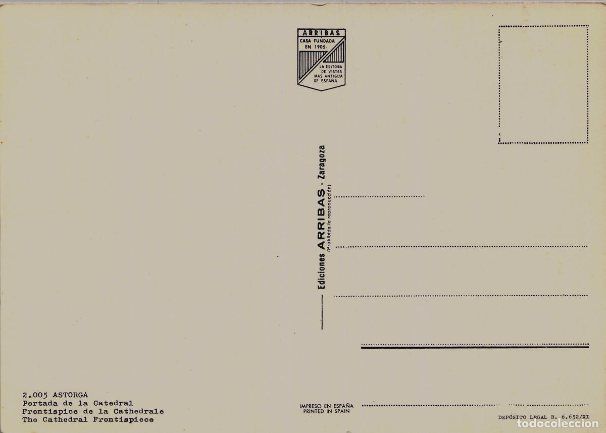 Postales: Postal de la Portada de la Catedral de Astorga, Le&oacute;n - Foto 2