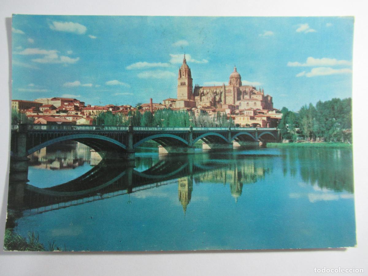 Postales: Salamanca - Catedral y r&iacute;o Tormes - Circulada