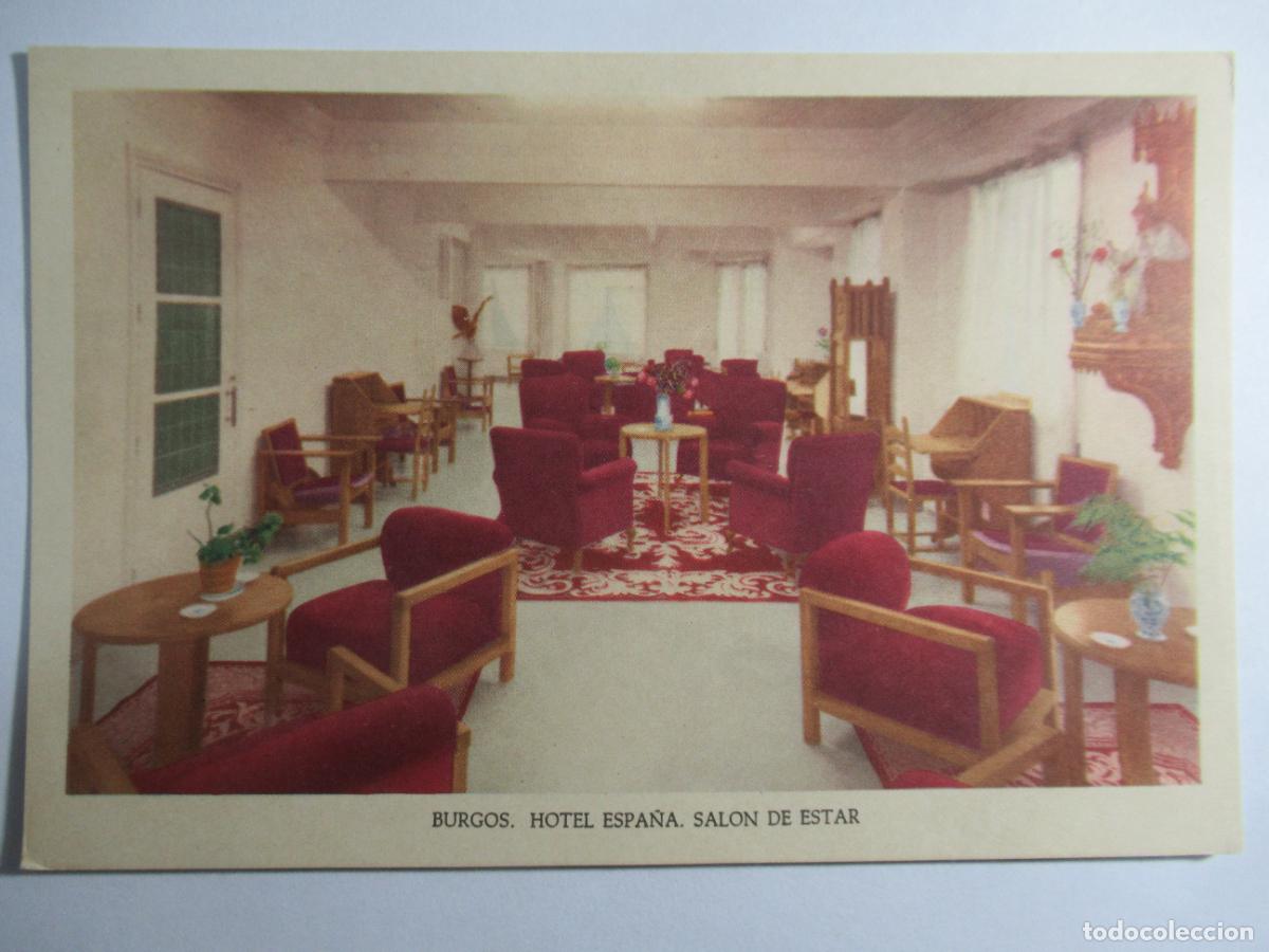 Postales: Burgos - Hotel Espa&ntilde;a. Sal&oacute;n de Estar - S/C