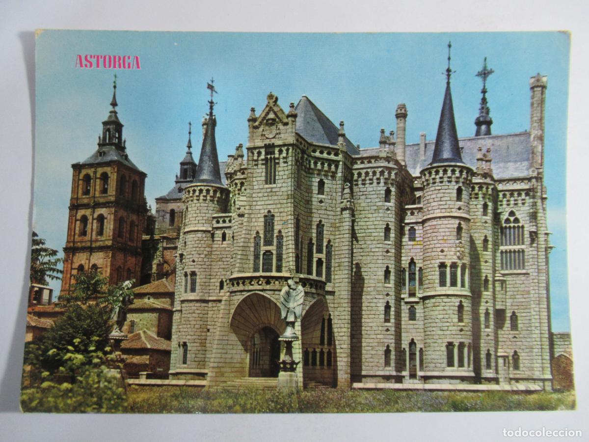 Postales: Astorga (Le&oacute;n) - Palacio de Gaud&iacute;. Museo de los Caminos - Escrita
