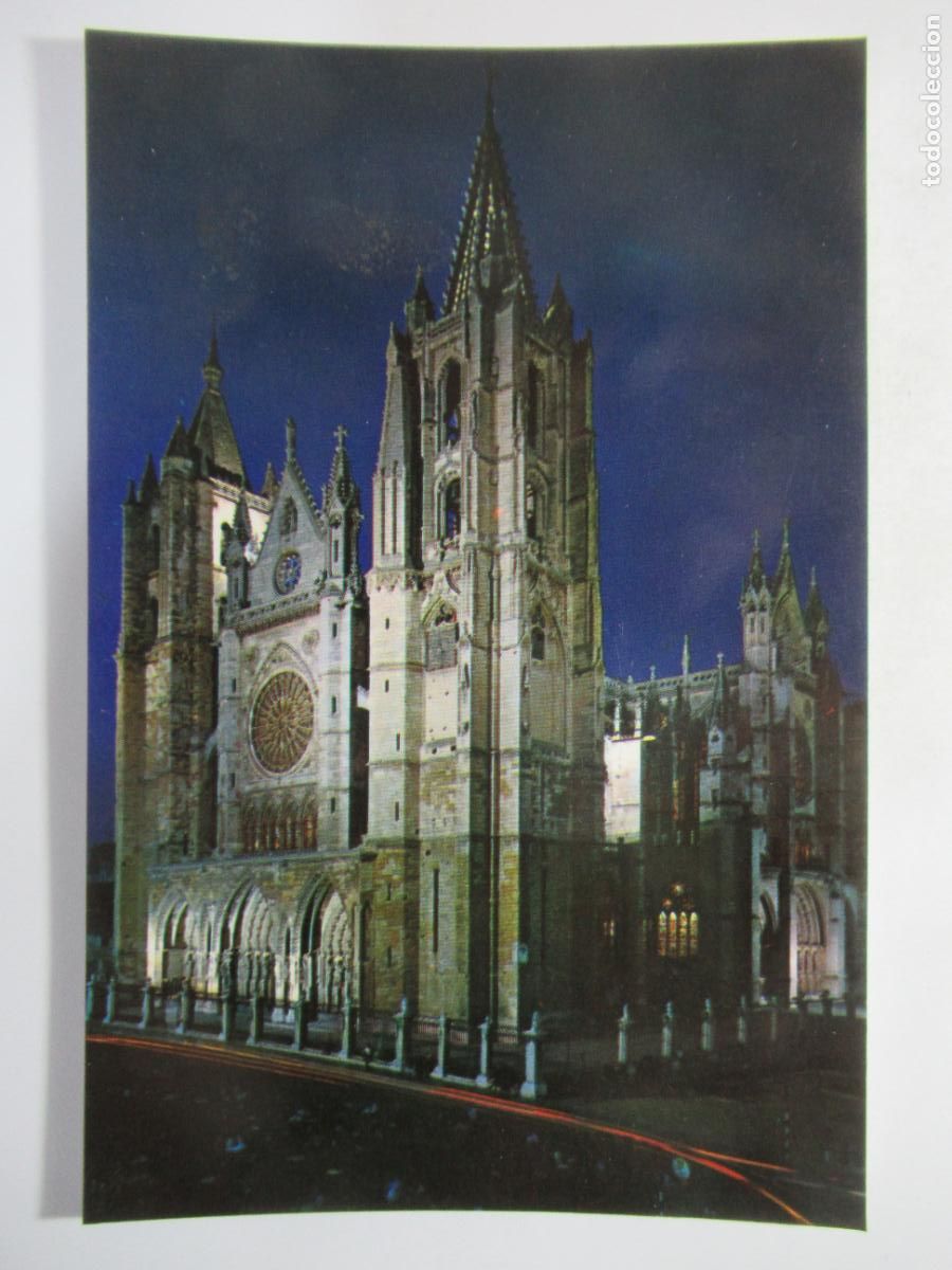 Postales: Le&oacute;n - Catedral. Nocturno - S/C