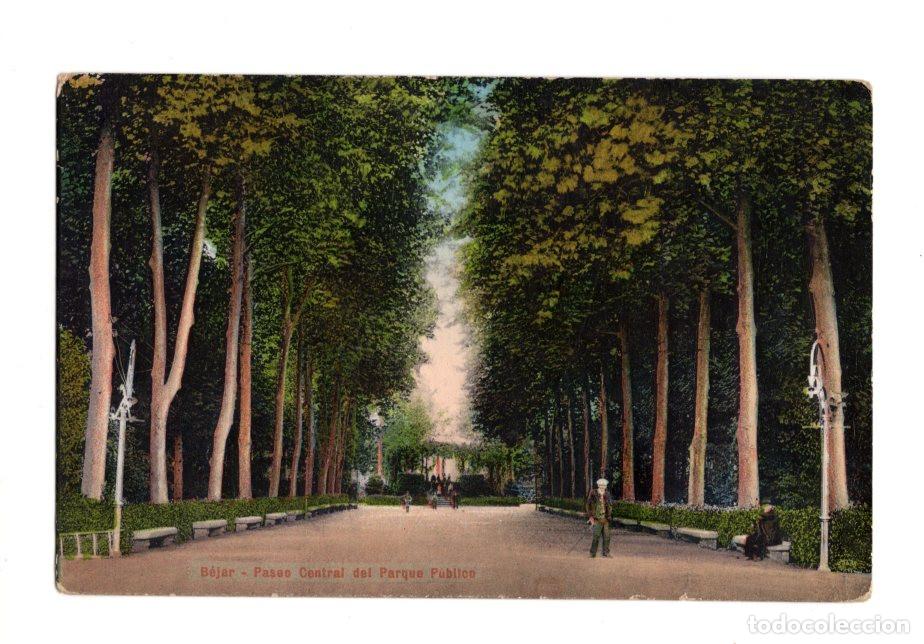 Postales: B&Eacute;JAR.(SALAMANCA).- PASEO CENTRAL DEL PARQUE P&Uacute;BLICO. ED. HIJO DE DANIEL R. ARIAS