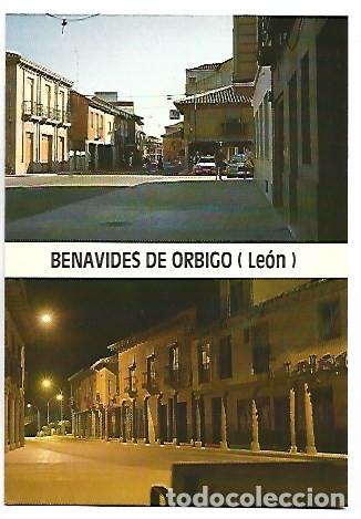 Postales: VISTAS GENERALES DE BENAVIDES DE ORBIGO.- LEON