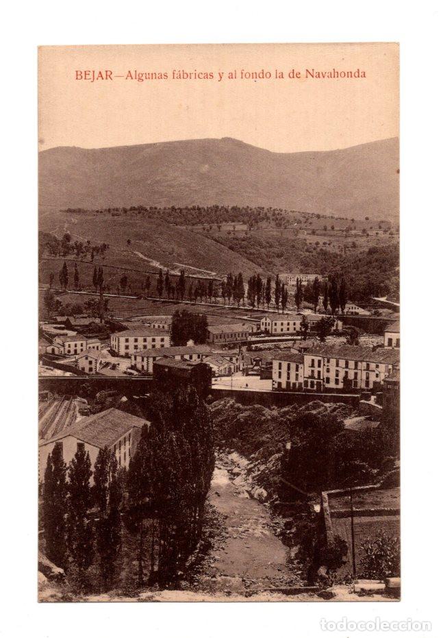 Postales: B&Eacute;JAR.(SALAMANCA).- ALGUNAS F&Aacute;BRICAS Y AL FONDO LA DE NAVAHONDA.