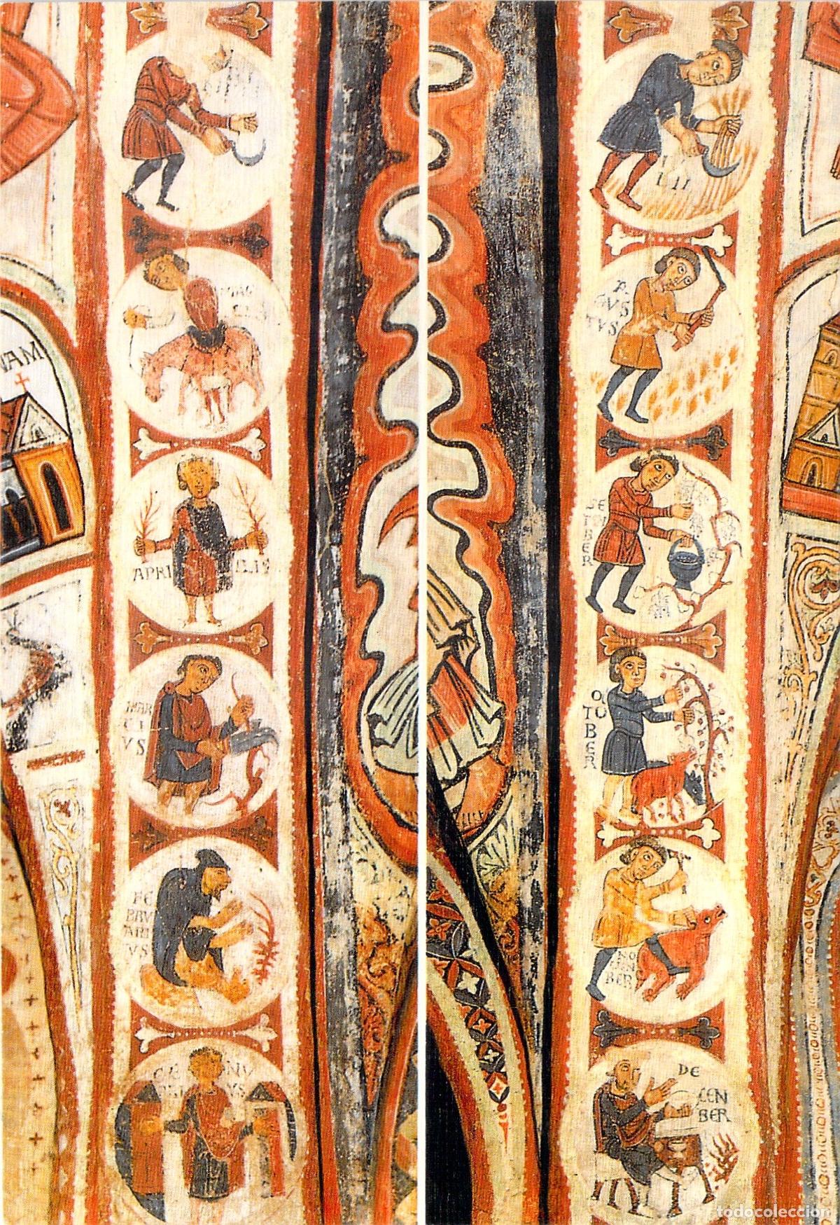 Postales: Postal Le&oacute;n San Isidoro Pante&oacute;n de los Reyes Calendario Agr&iacute;cola