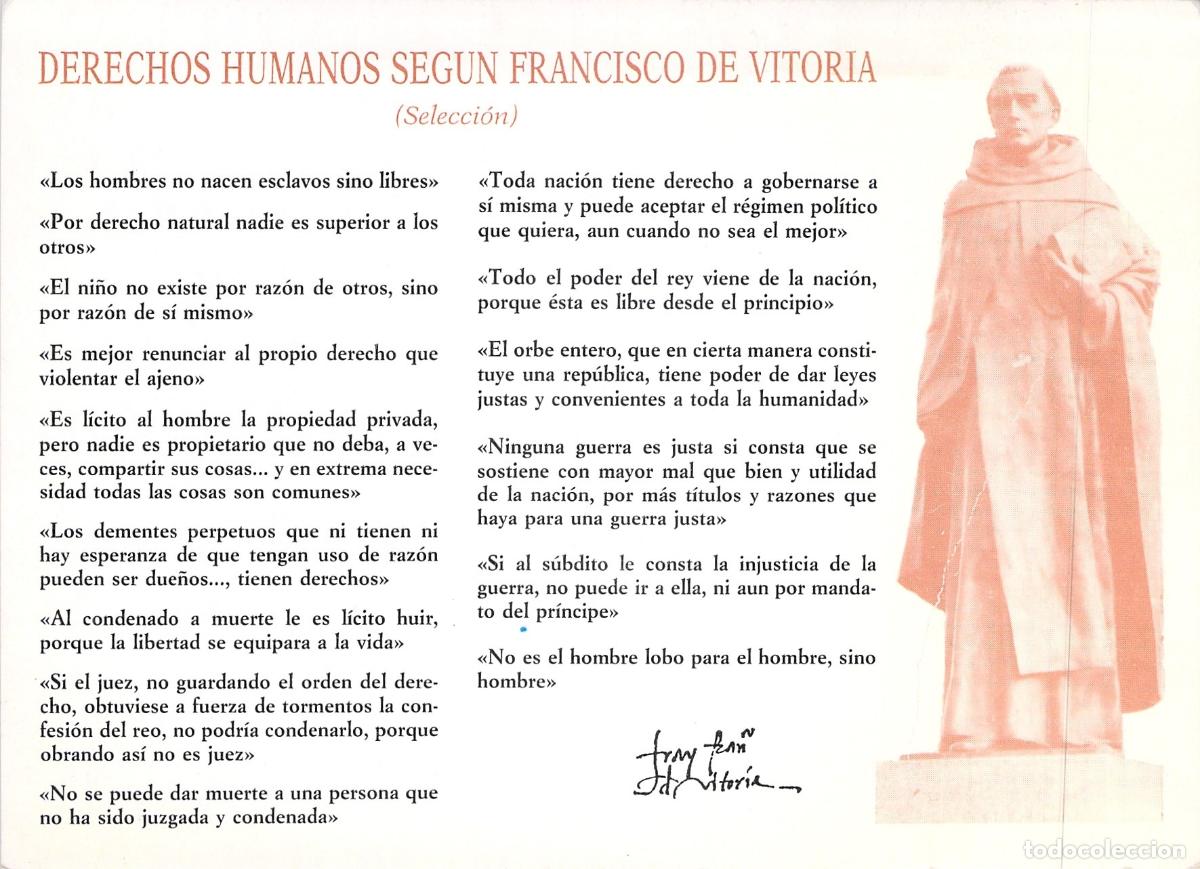 Postales: Postal Francisco de Vitoria Derechos Humanos Salamanca
