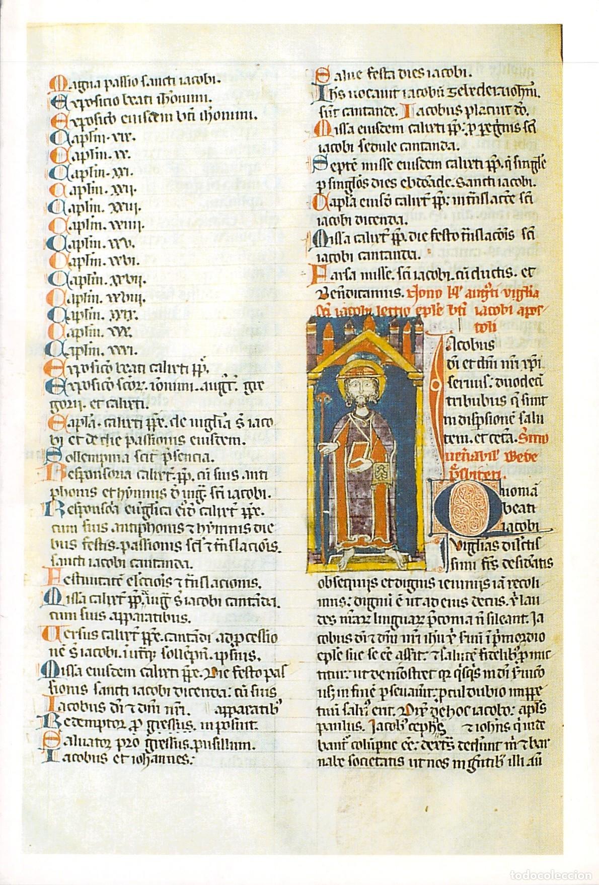 Postales: Postal del C&oacute;dice Calixtino Siglo XIII Biblioteca Universidad Salamanca