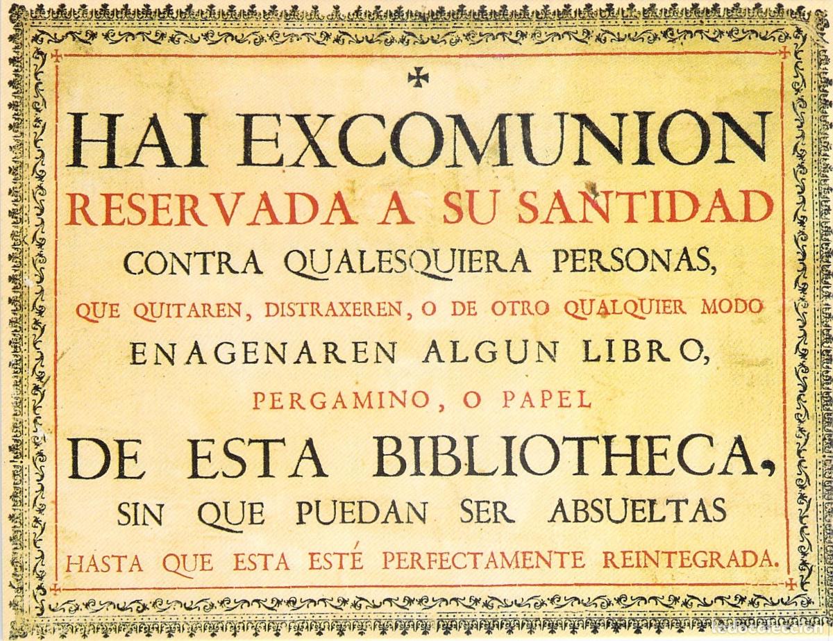 Postales: Tarjeta Postal C&eacute;dula de Excomuni&oacute;n Biblioteca Universidad de Salamanca